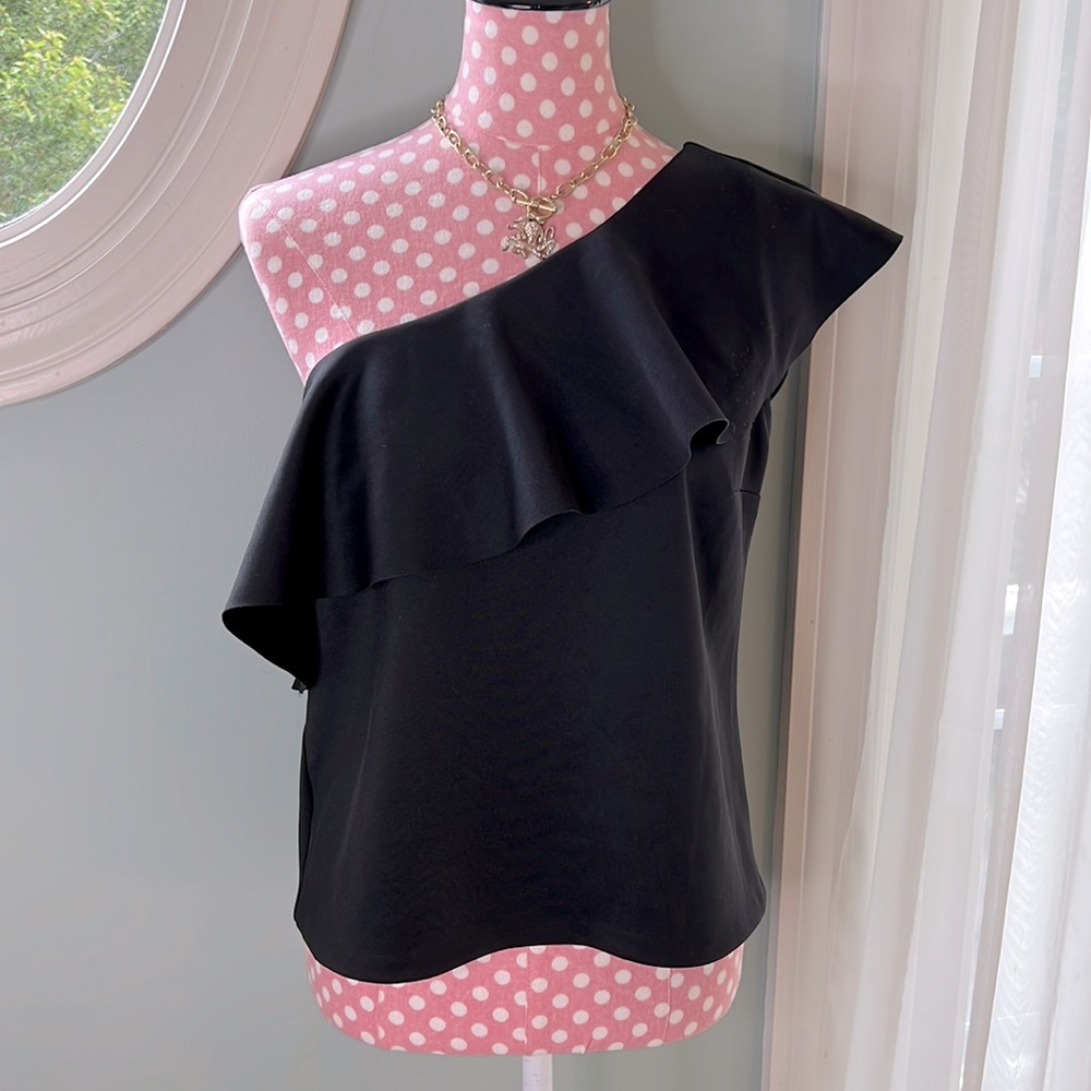 Karlie Kloss For Express Ruffle One Shoulder Top Size L